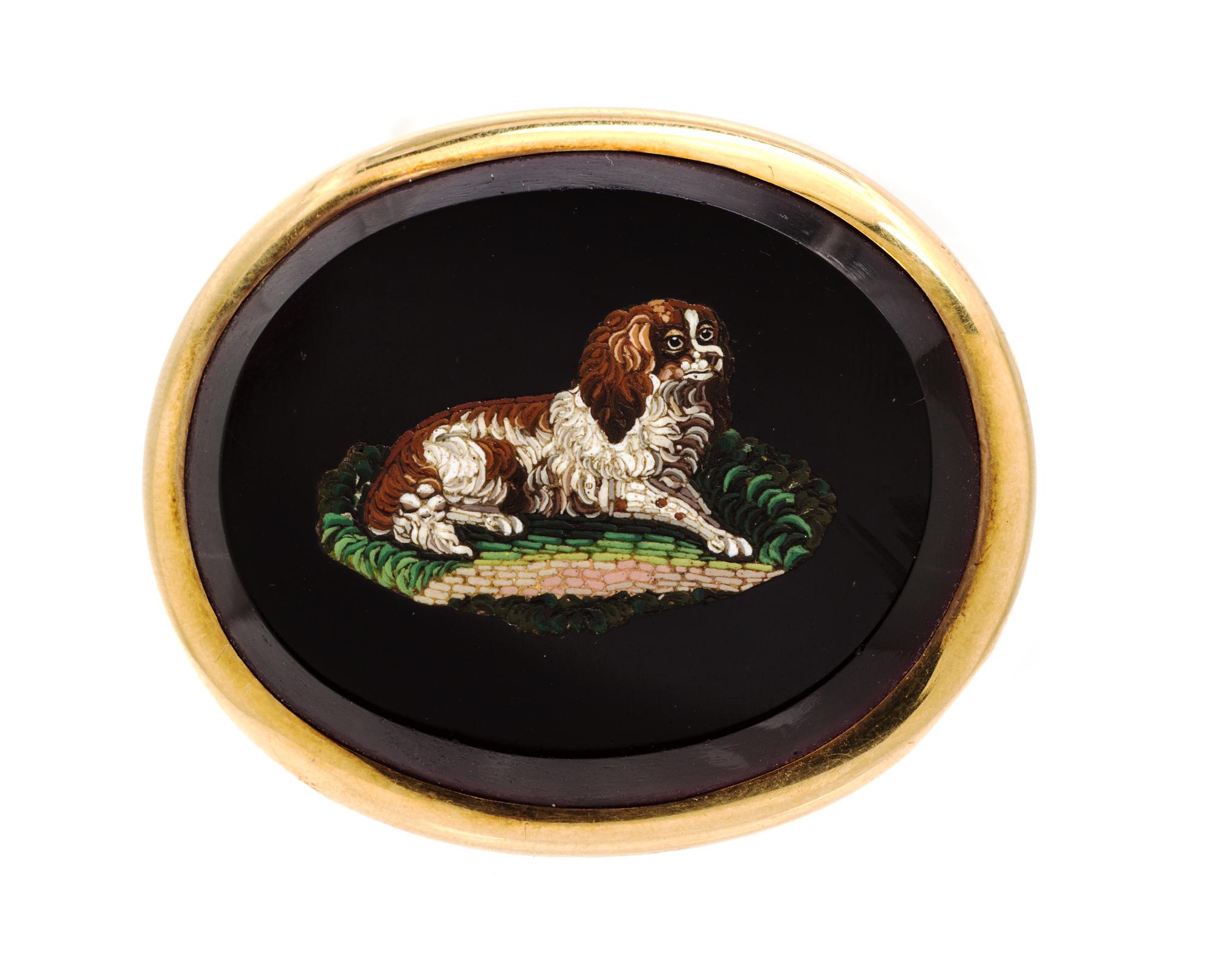 A Yellow Gold Micromosaic Brooch, Circa 1880, 15.50 dwts.