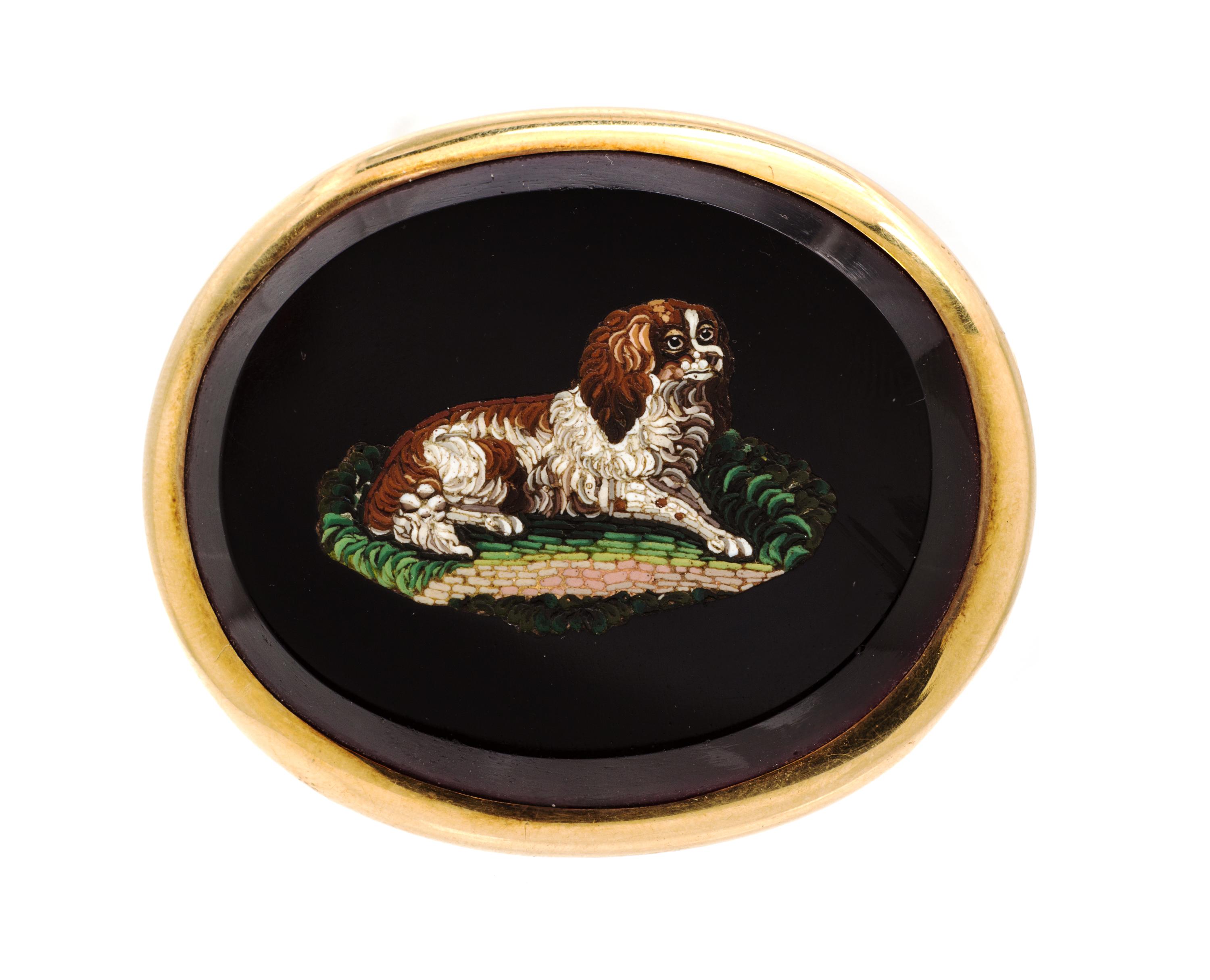 A Yellow Gold Micromosaic Brooch, Circa 1880, 15.50 dwts.
