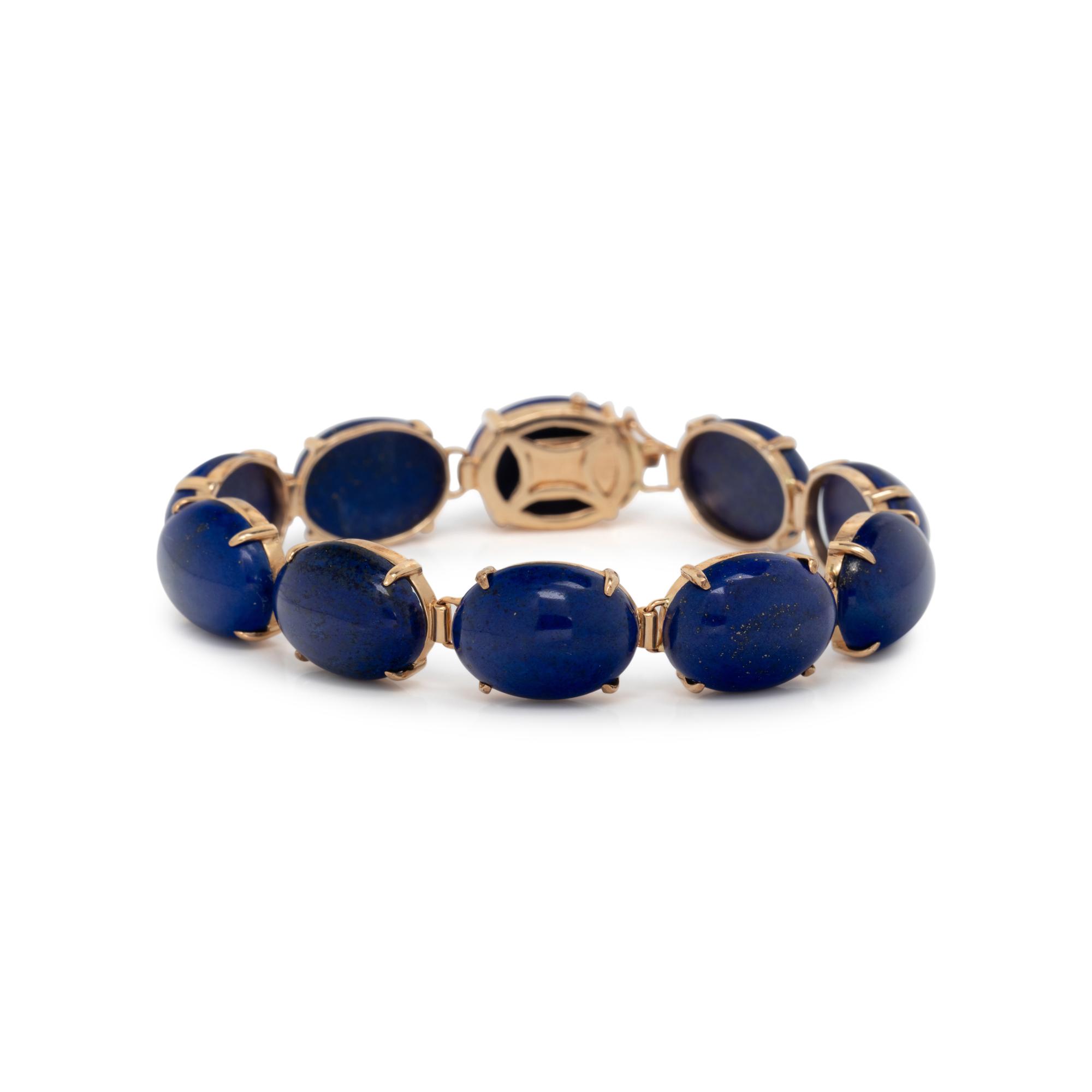 YELLOW GOLD AND LAPIS LAZULI BRACELET