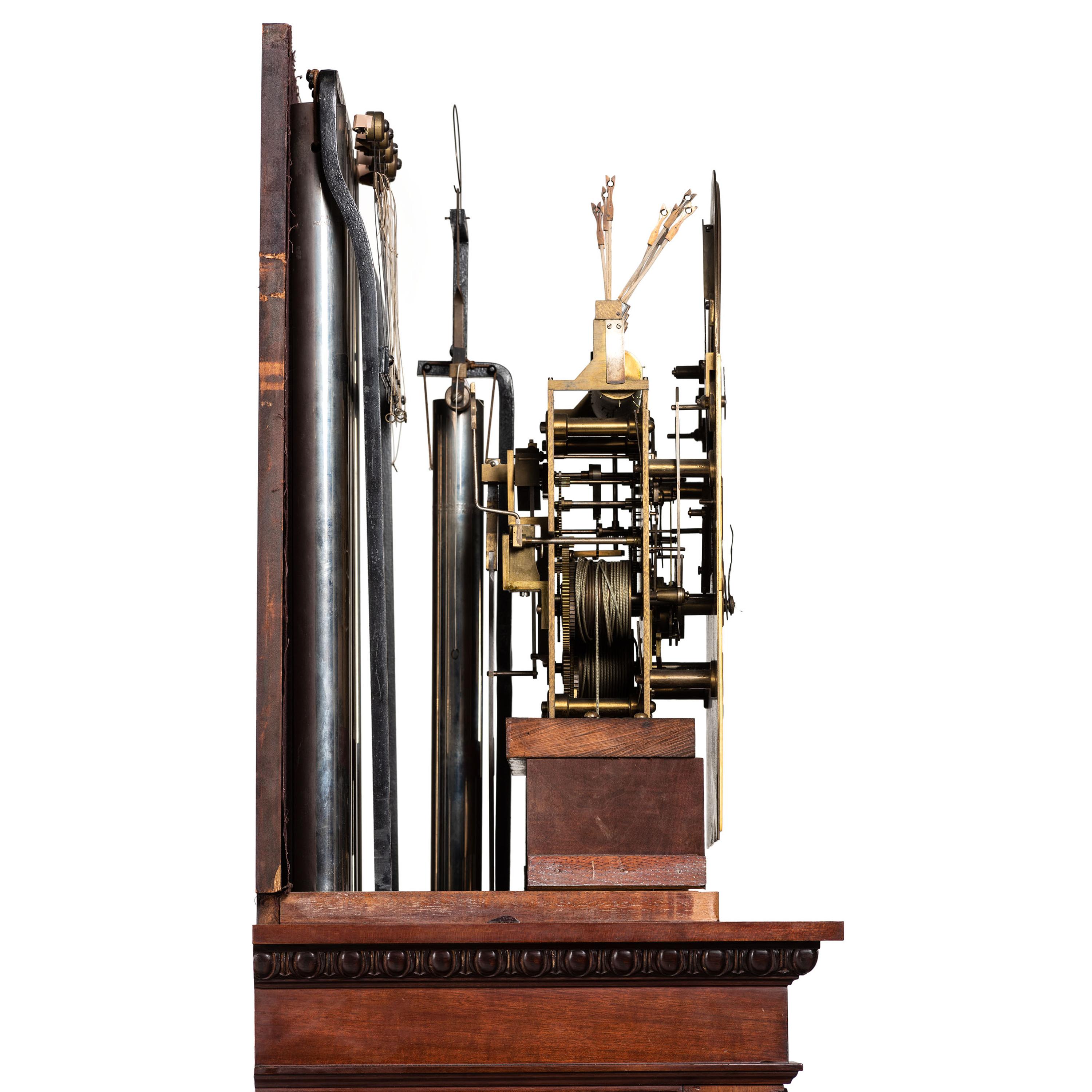 A Theodore B. Starr Mahogany Nine-Tube Tall-Case Case Clock
