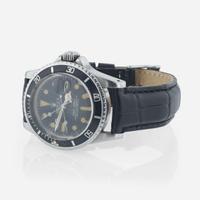 A stainless steel mens wristwatch, RED Rolex Submariner Ref. 1680 C.1974
