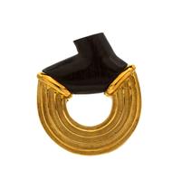 An 18 Karat Yellow Gold and Ebony Demi Parure, Christopher Walling, 29.80 dwts.