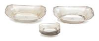 Thirteen American Silver Items, Gorham Mfg., Providence, RI, comprising two candy dishes and eleven matching nut dishes, monogrammed D