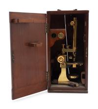 An English Brass Binocular Microscope