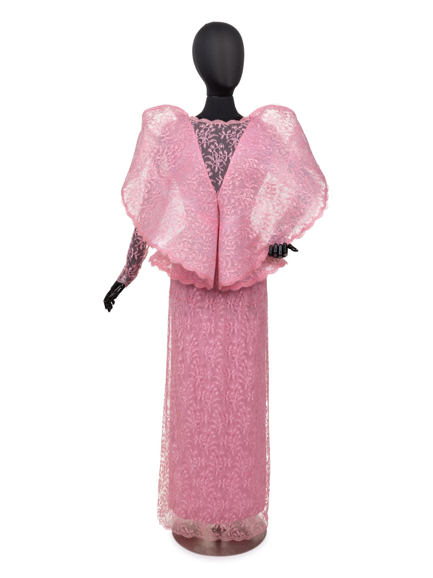 Pierre Cardin Haute Couture Wired Collar Lace Dress, 1987