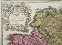 Two Hand-Colored Engravings Depicting Maps of Ireland