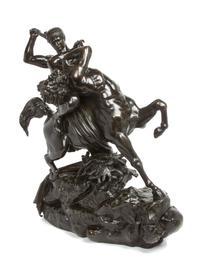 A French Bronze Figural Group Height 21 1/2 inches. — ANTOINE BARYE (1795-1875)