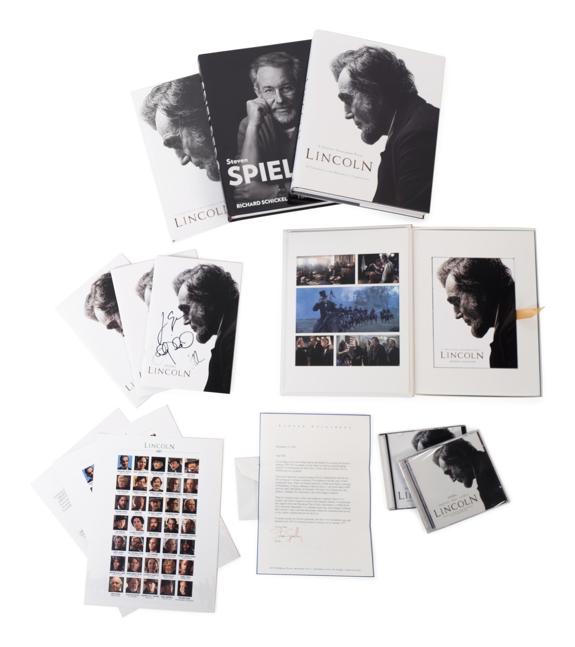 (Screenplays) A group of memorabilia from the film Lincoln . DreamWorks Pictures, Steven Speilberg, 2012. Comprising: