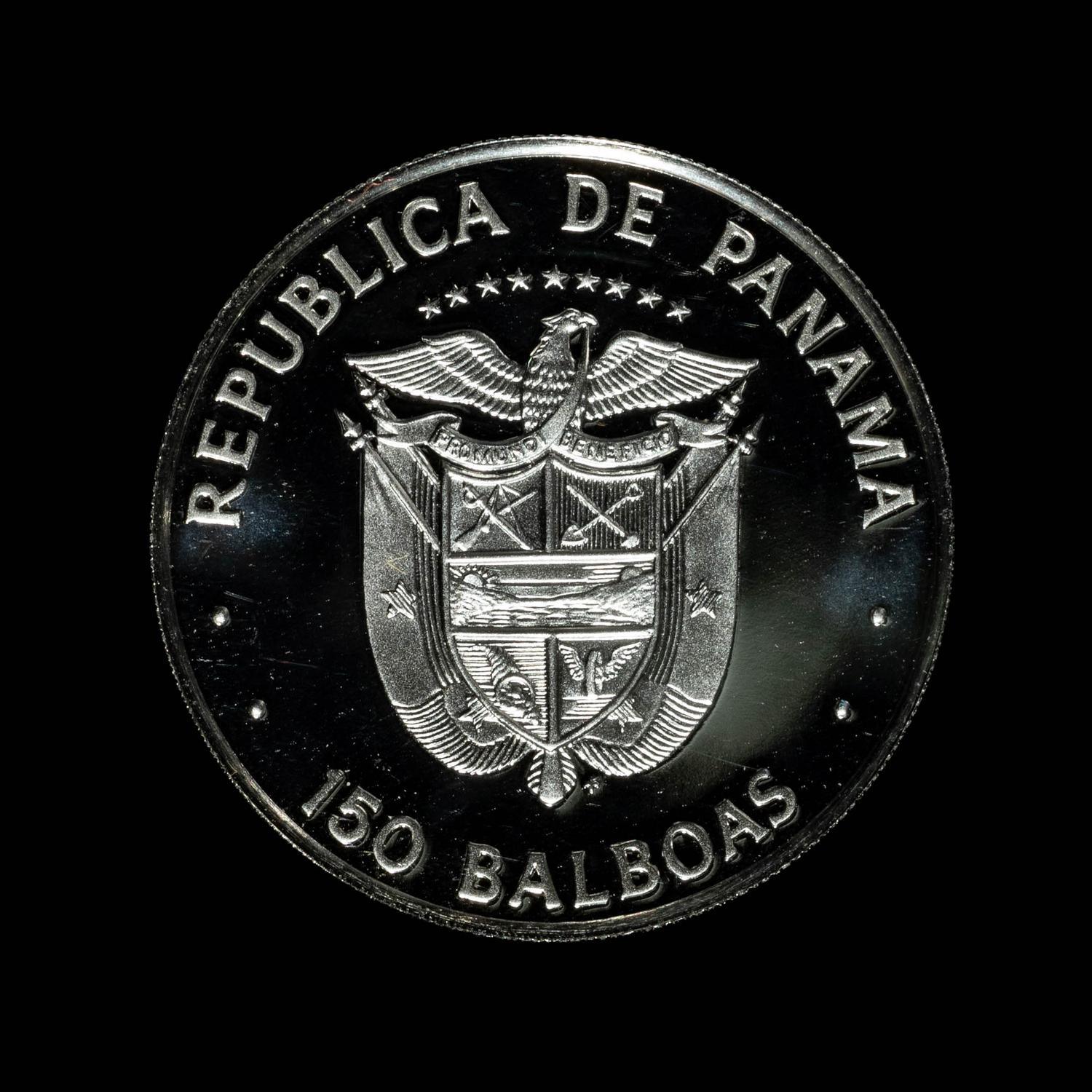 A 1976 Republic of Panama Issued Franklin Mint Struck B150 Platinum Proof