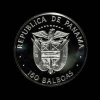 A 1976 Republic of Panama Issued Franklin Mint Struck B150 Platinum Proof