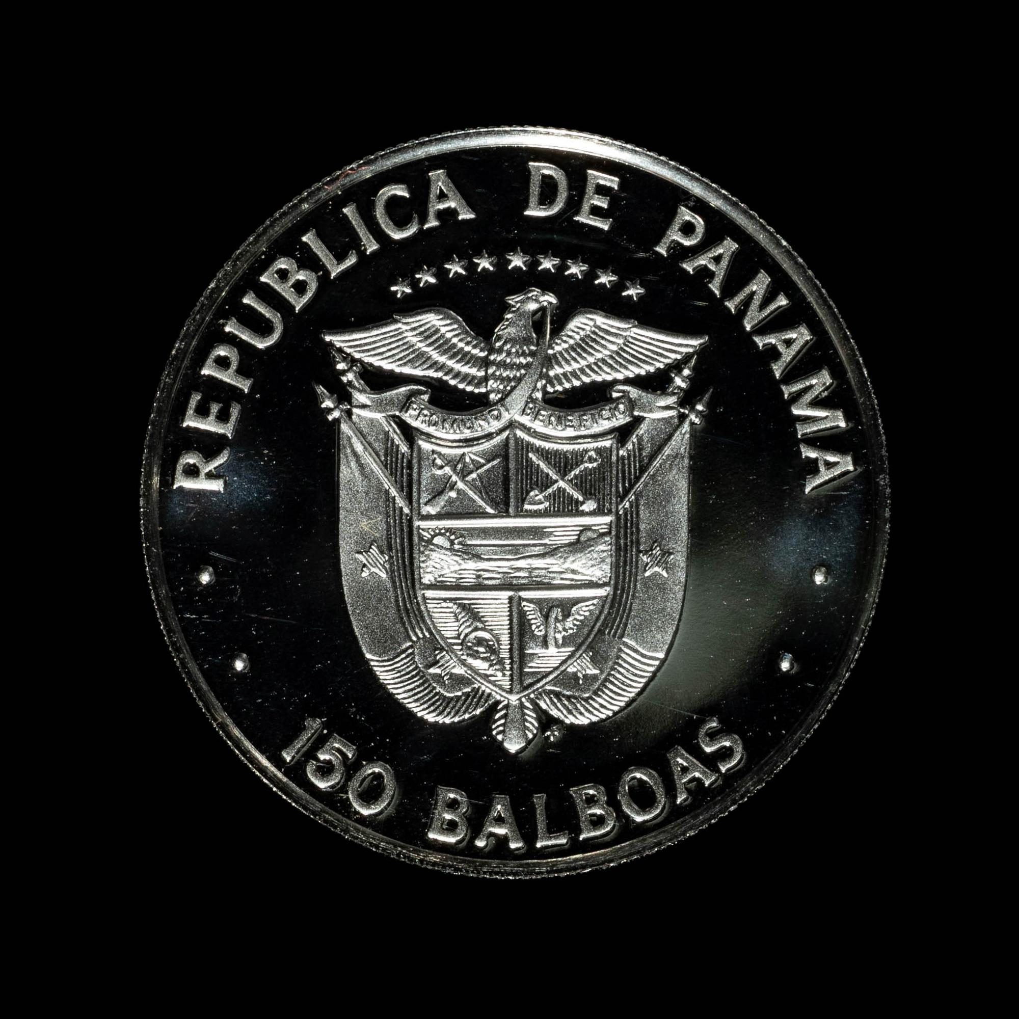A 1976 Republic of Panama Issued Franklin Mint Struck B150 Platinum Proof