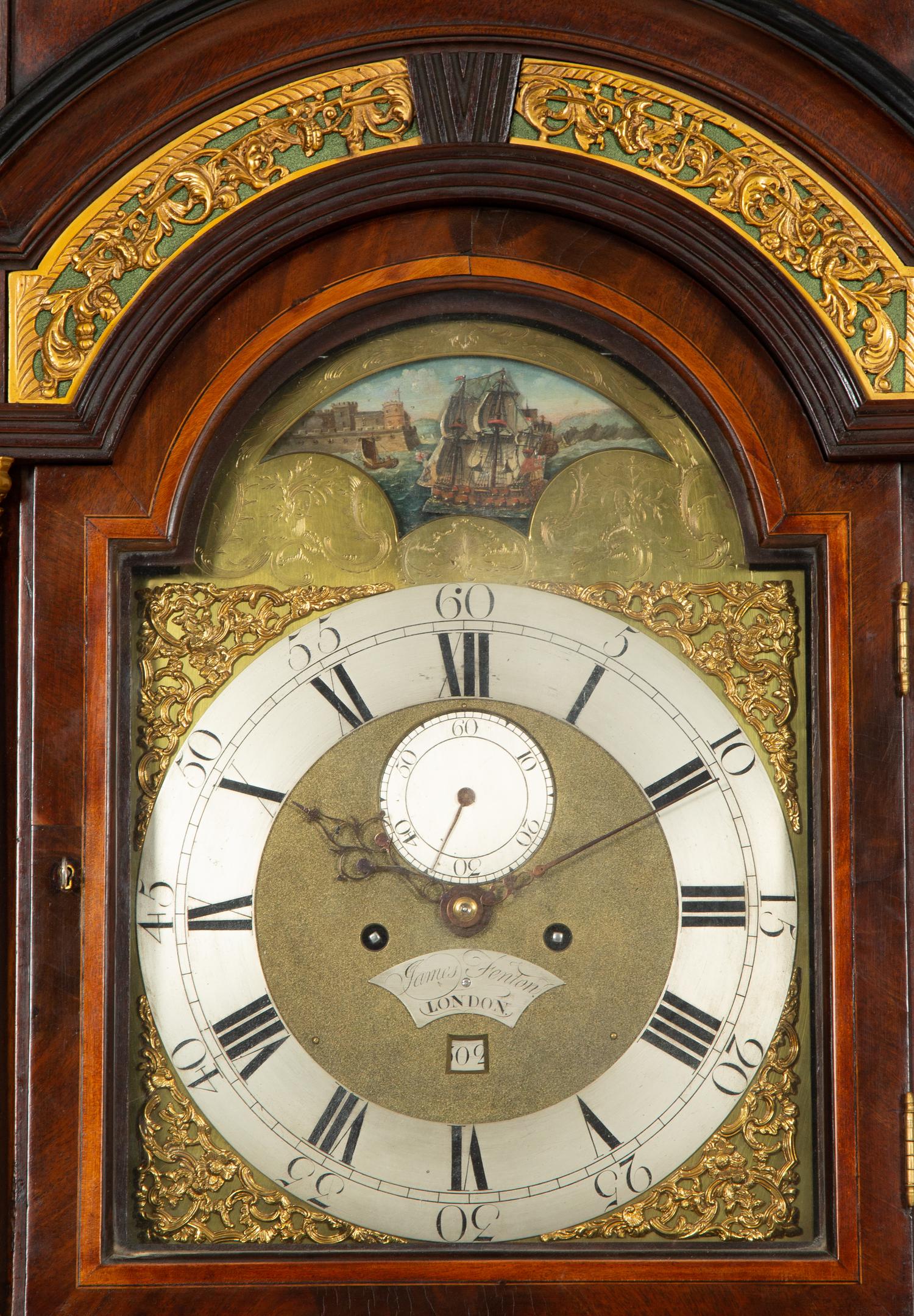A George III Parcel Gilt Mahogany Longcase Clock