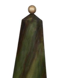 A Pair of Painted and Parcel Gilt Faux-Marble Obelisks
