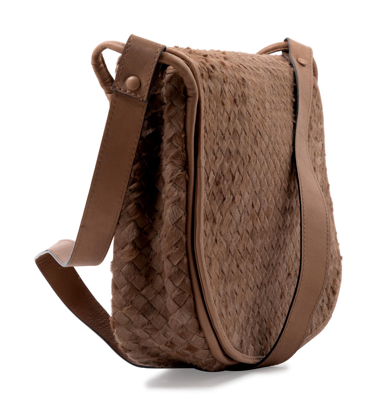 Bottega Veneta Intrecciato Fur Handbag