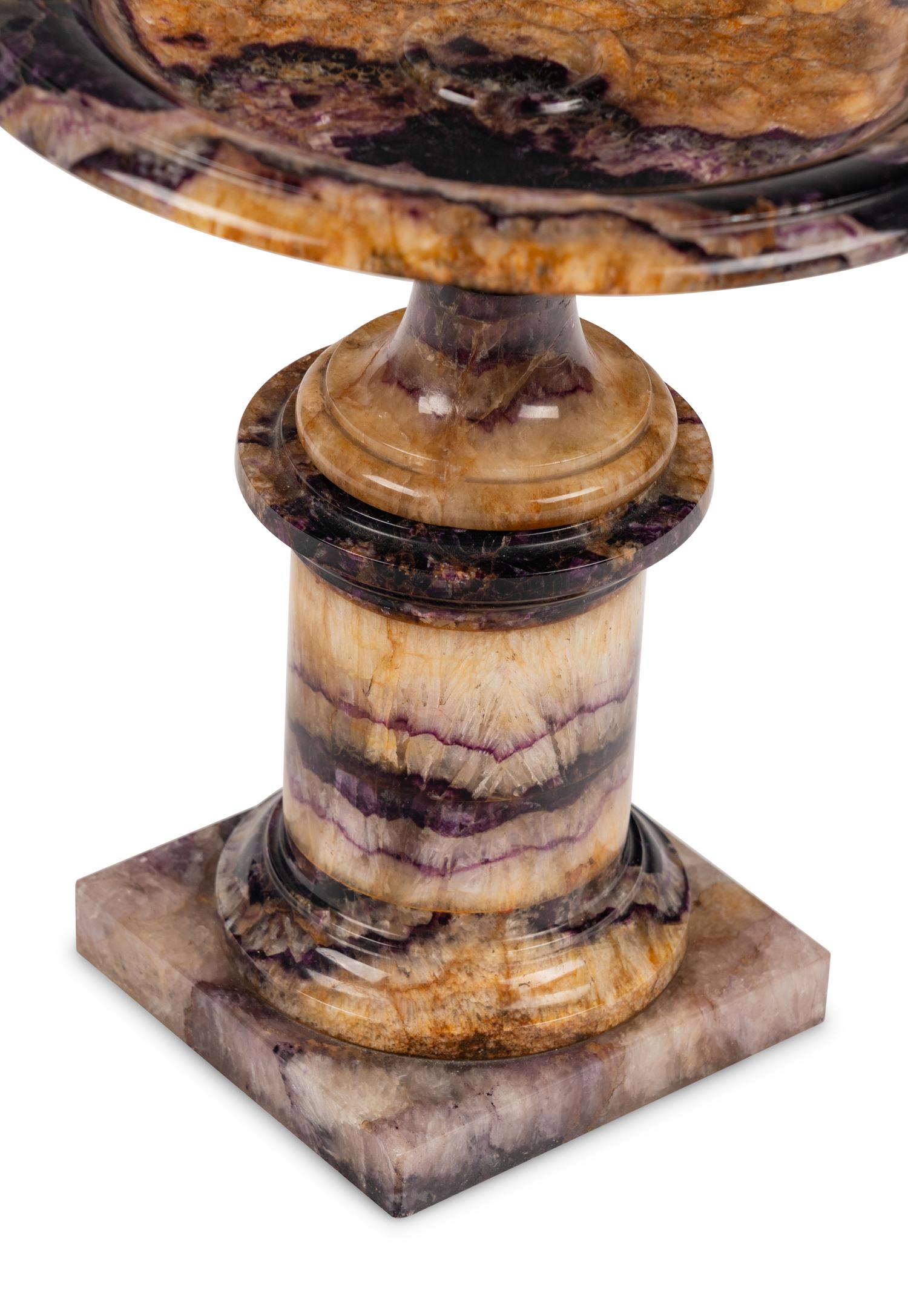 An English Carved Blue John Tazza