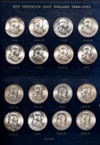 A Collection of Thirty-Five Benjamin Franklin 50c Coins