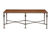 A Neoclassical Style Bronze Coffee Table with Rouge Marble Top