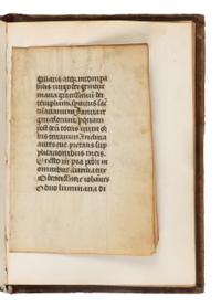 [LEAF BOOK - ILLUMINATED MANUSCRIPTS]. A leaf book containing various illuminated leaves from several Books of Hours, most executed in France, ca 13th-15th centuries.