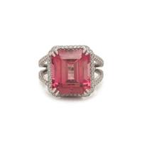 PINK TOURMALINE, PINK SAPPHIRE AND DIAMOND RING
