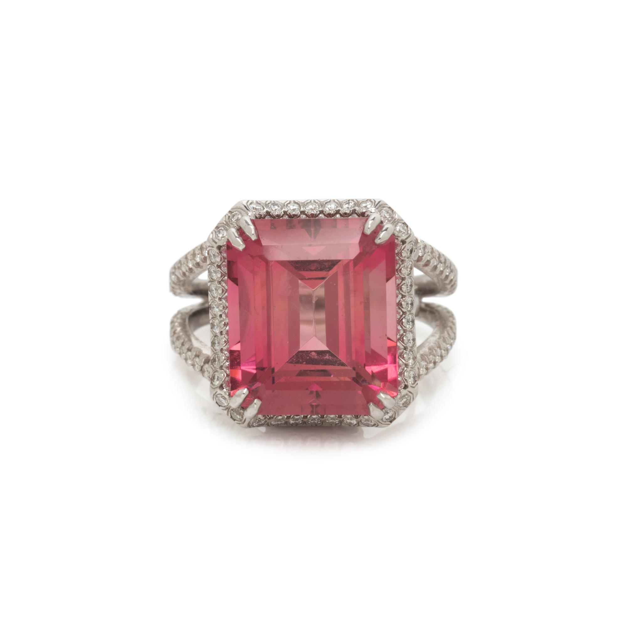 PINK TOURMALINE, PINK SAPPHIRE AND DIAMOND RING