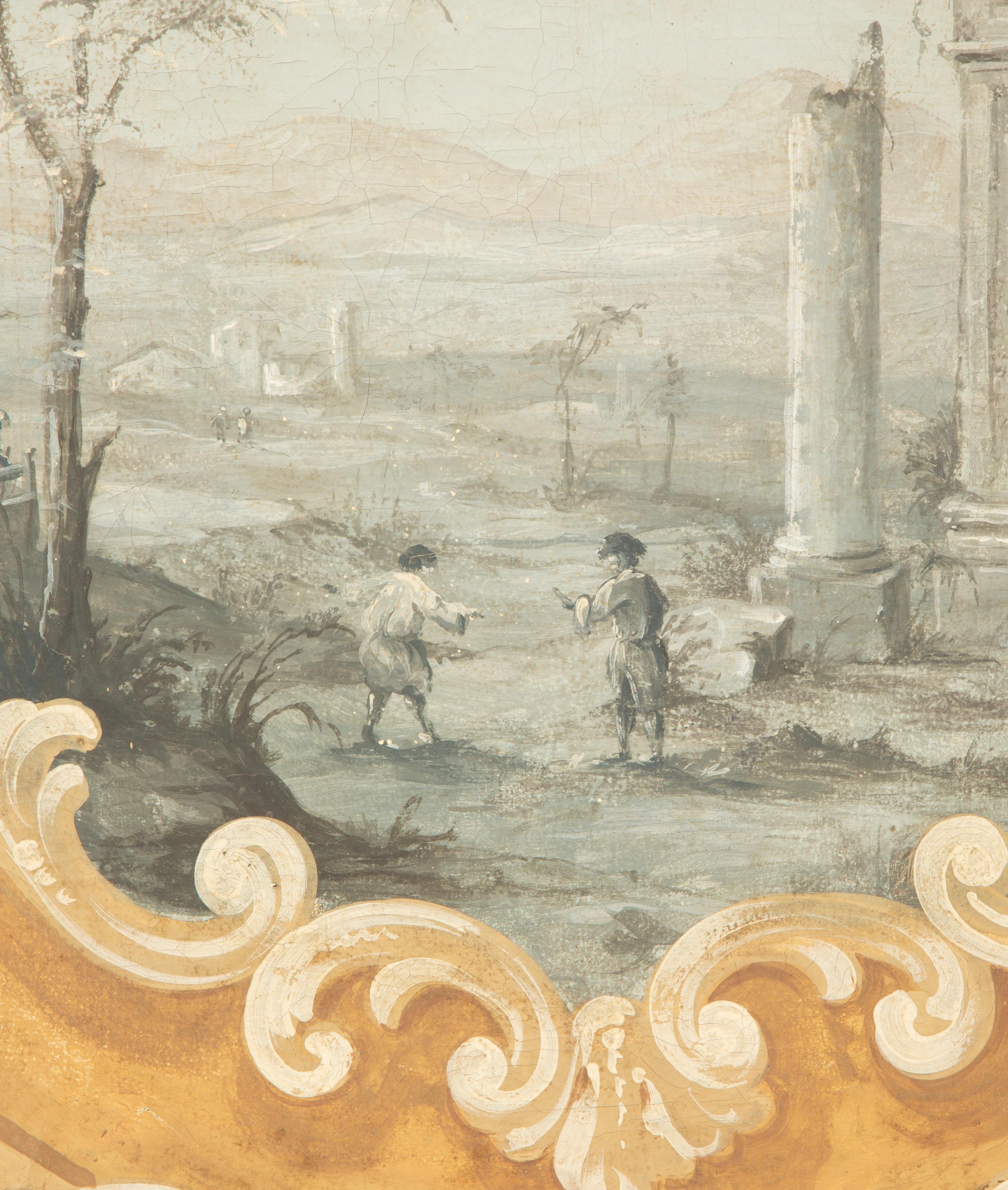 A Pair of Italian Capriccio Painted Wall Appliques