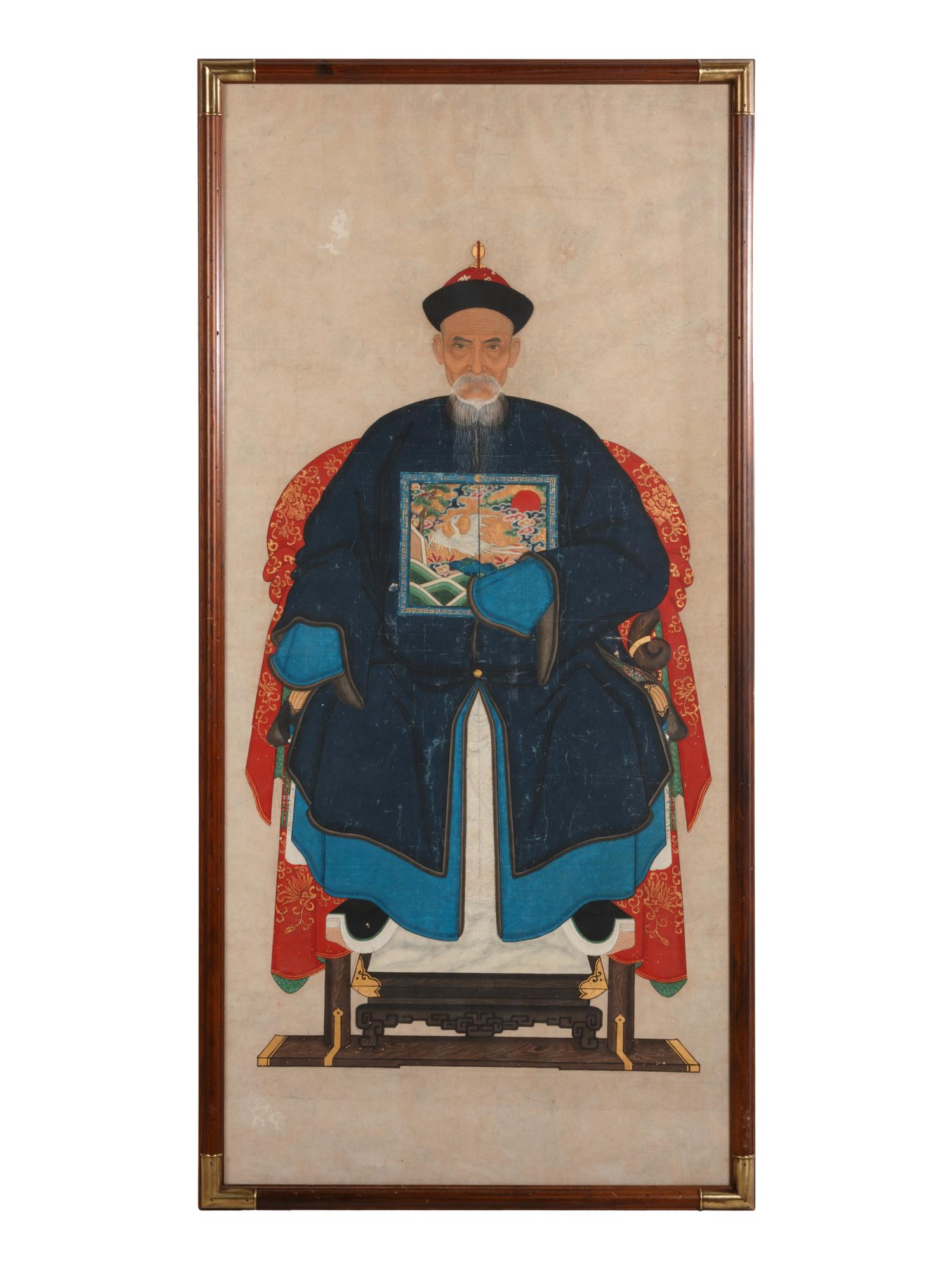 Two Chinese Ink and Color Portraits on Paper