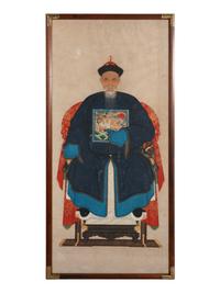 Two Chinese Ink and Color Portraits on Paper