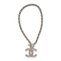 Chanel, Chain & CC Pendant Choker Necklace