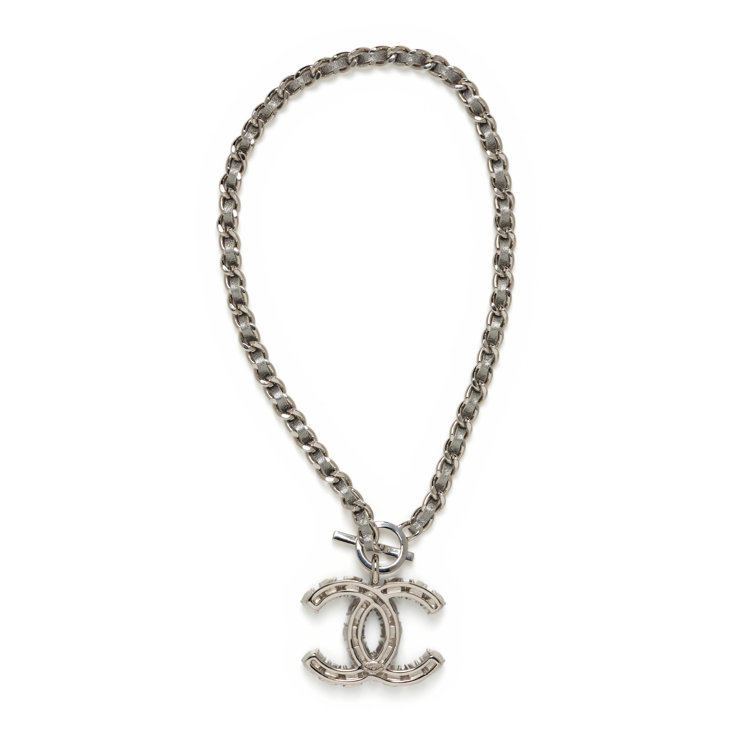 Chanel, Chain & CC Pendant Choker Necklace
