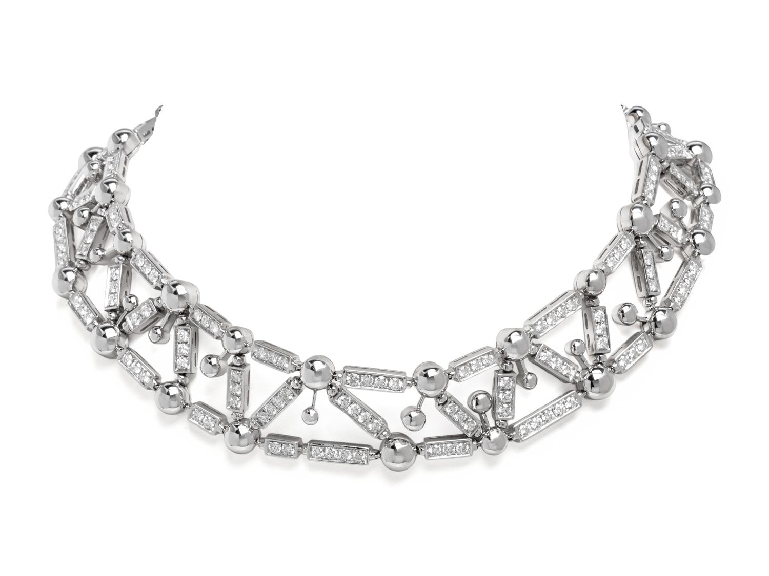 BULGARI, WHITE GOLD AND DIAMOND 'FIREWORKS' CHOKER NECKLACE