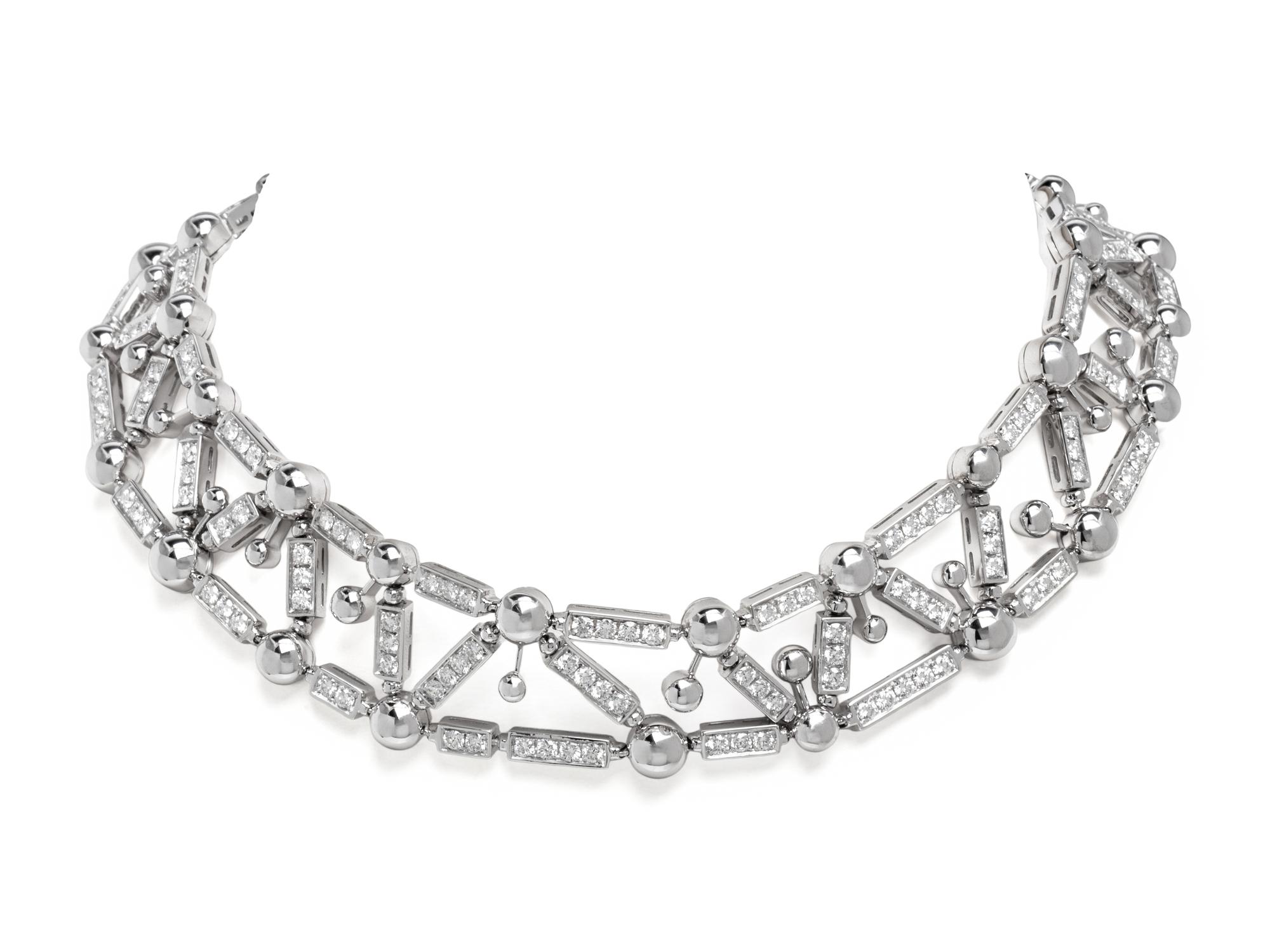 BULGARI, WHITE GOLD AND DIAMOND 'FIREWORKS' CHOKER NECKLACE