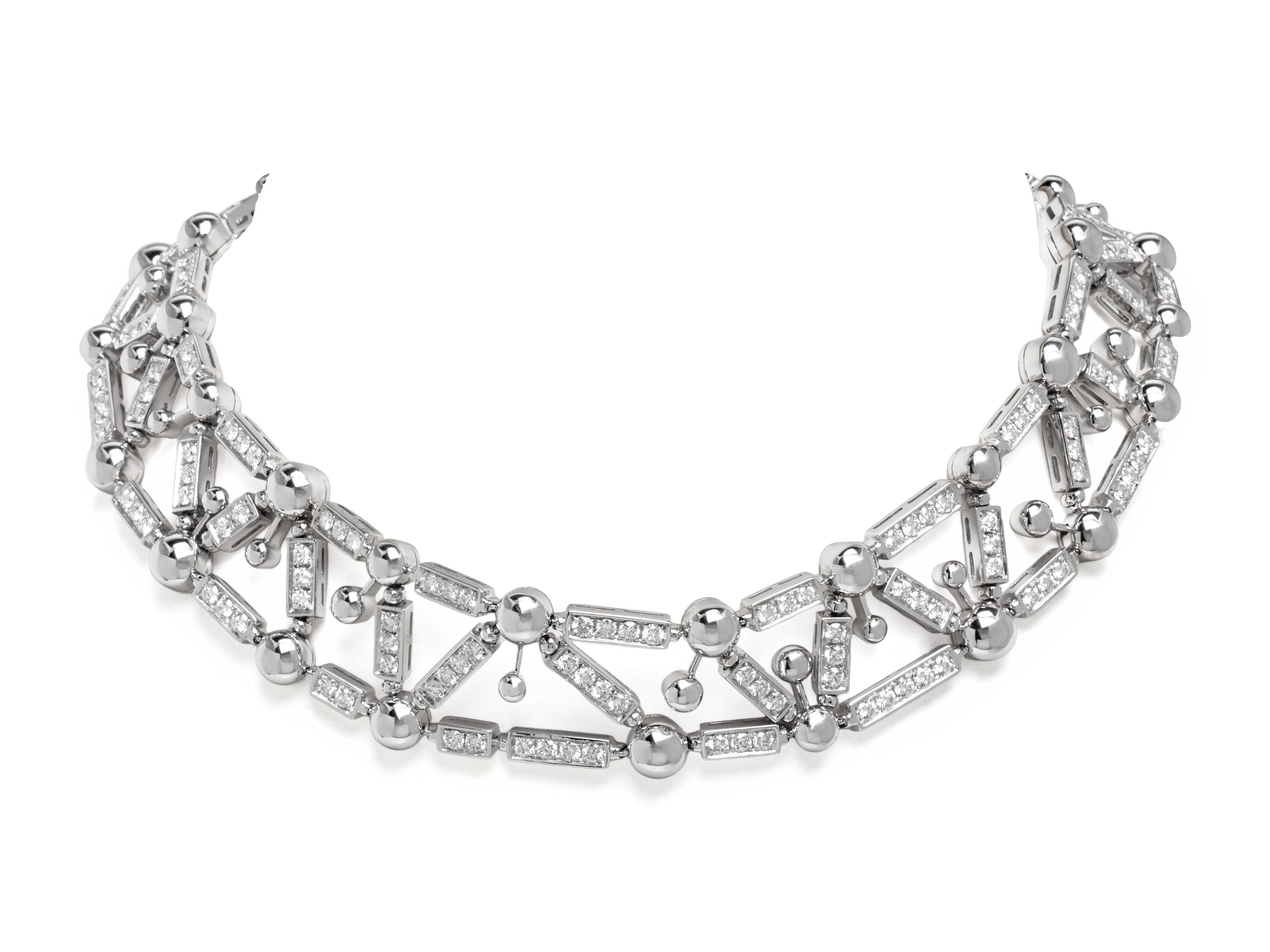 BULGARI, WHITE GOLD AND DIAMOND 'FIREWORKS' CHOKER NECKLACE