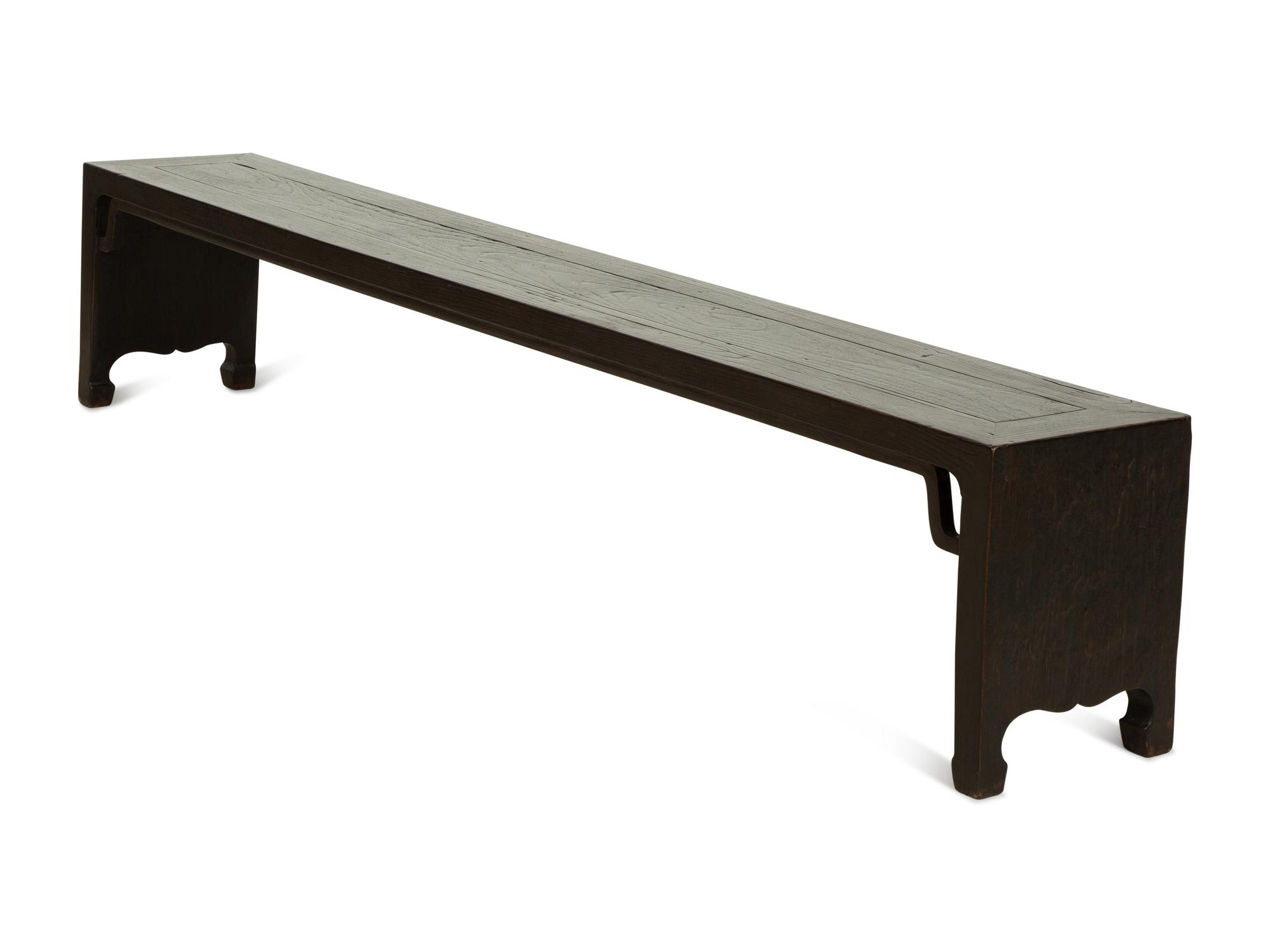 A Chinese Ebonized Hardwood Low Console Table