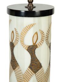 A Pair of Modernist Painted Glass Lamps