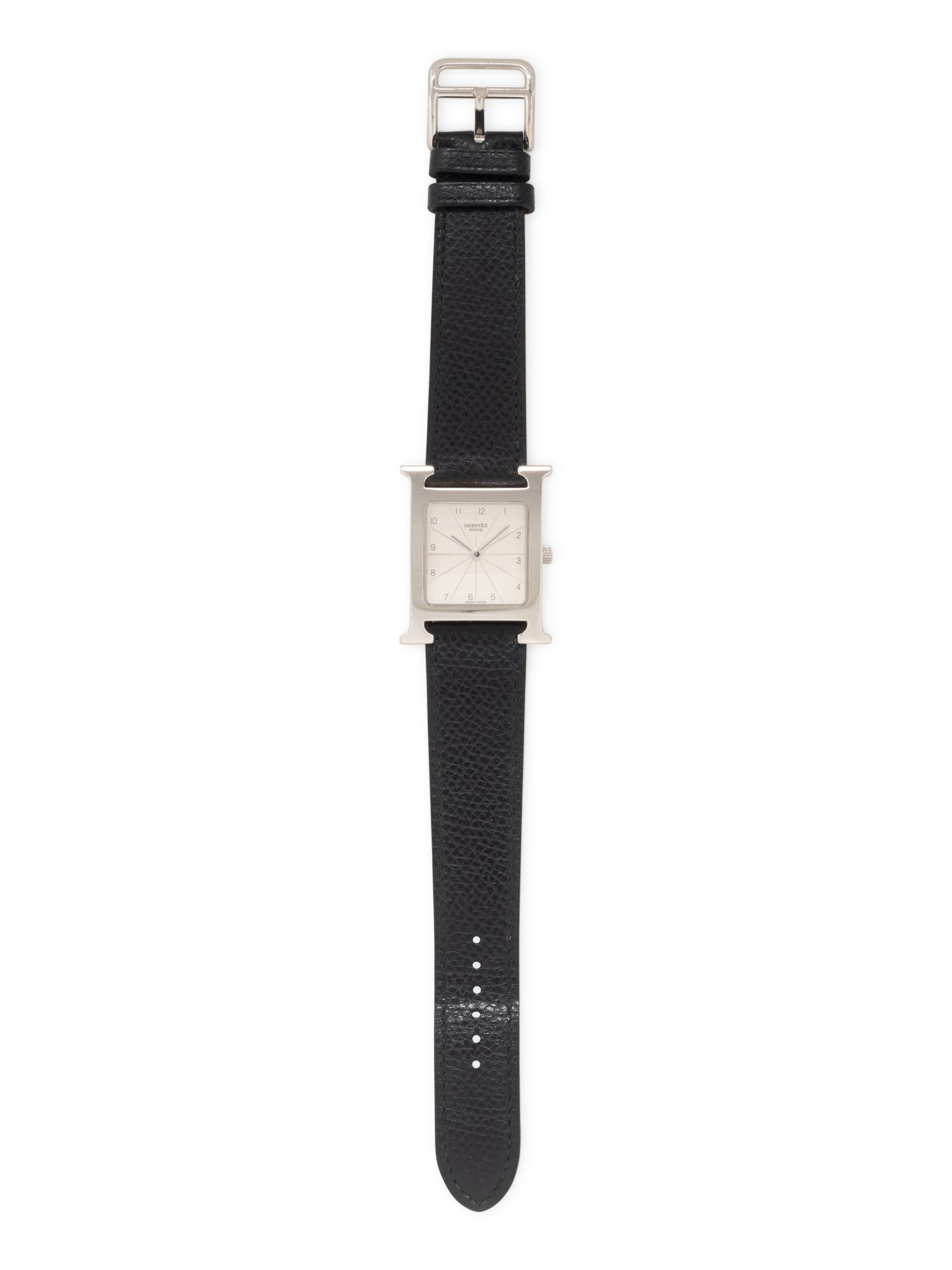 HERMÈS, STAINLESS STEEL 'HEURE H' WATCH
