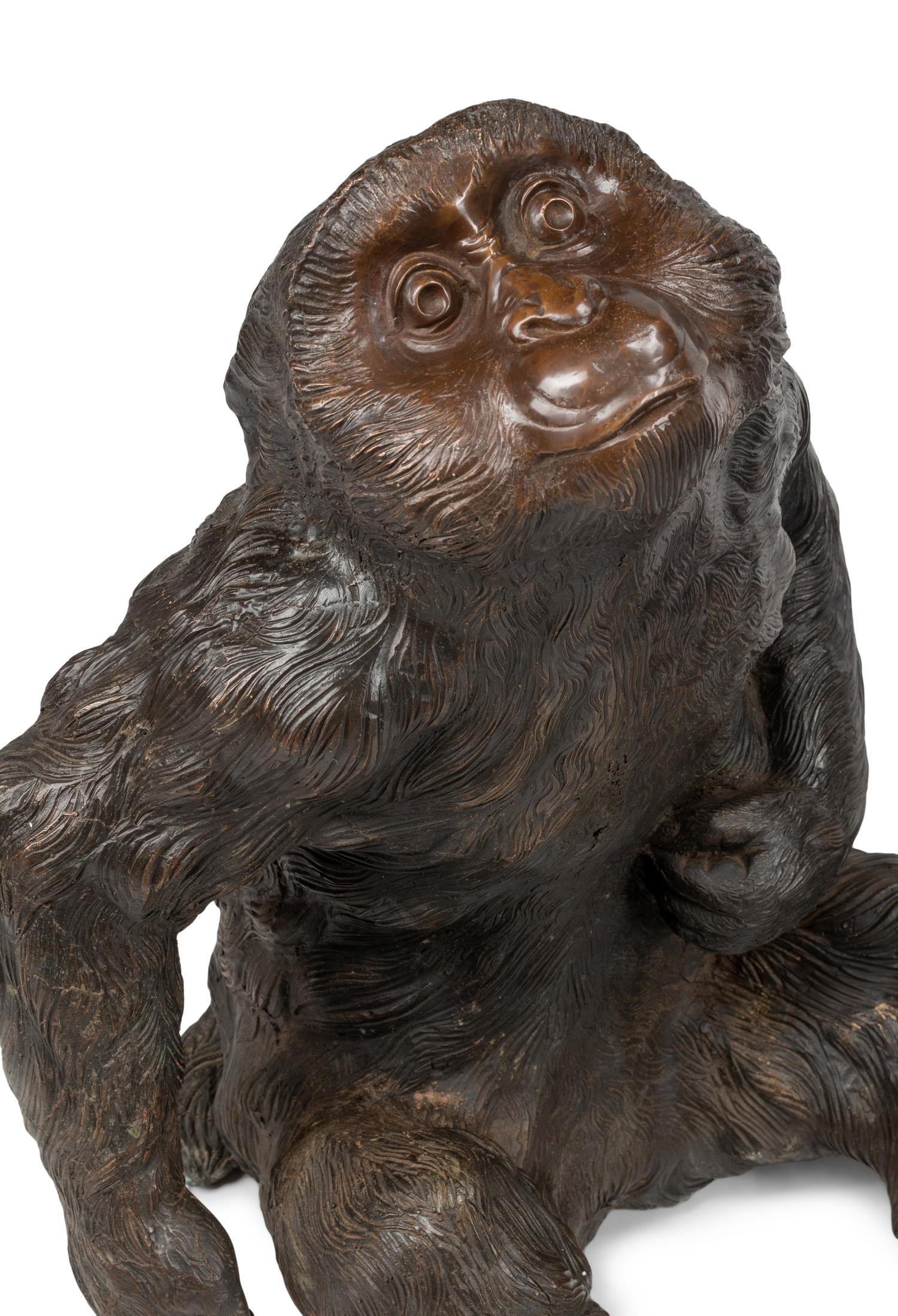 Three Continental Bronze Figures of Monkeys