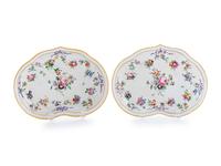 A Pair of Bristol Porcelain Heart-shape Dishes — C. 1760