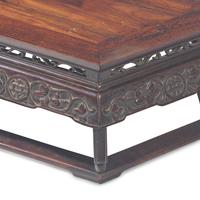 A Large Chinese Hexagonal Hardwood Stand, Qing Dynasty — 清 硬木六方矮桌
