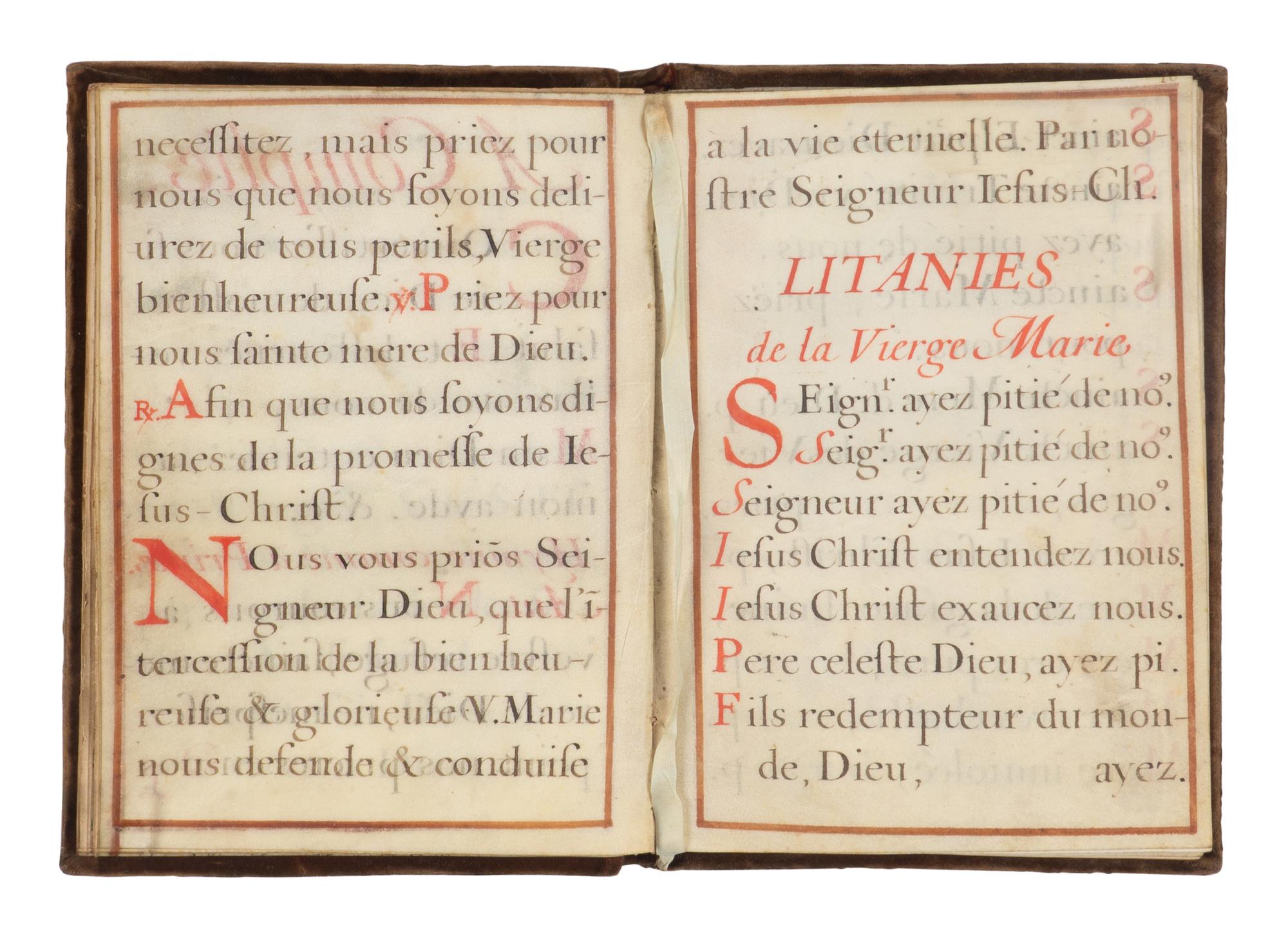 [LEAF BOOK - ILLUMINATED MANUSCRIPTS]. A leaf book containing various illuminated leaves from several Books of Hours, most executed in France, ca 13th-15th centuries.