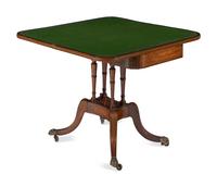 A Regency Rosewood and Brass Inlaid Game Table