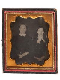 [EARLY PHOTOGRAPHY]. A pair of sixth plate daguerreotypes featuring subjects with physical deformities, comprising: