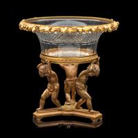 A Continental Gilt Bronze and Cut Glass Centerpiece