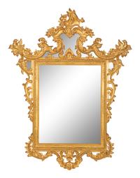 An Italian Baroque Style Giltwood Mirror