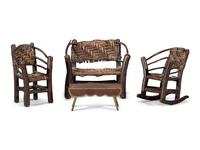 A Set of Three Pieces of Miniature Bentwood Splint Seat Seating Furniture