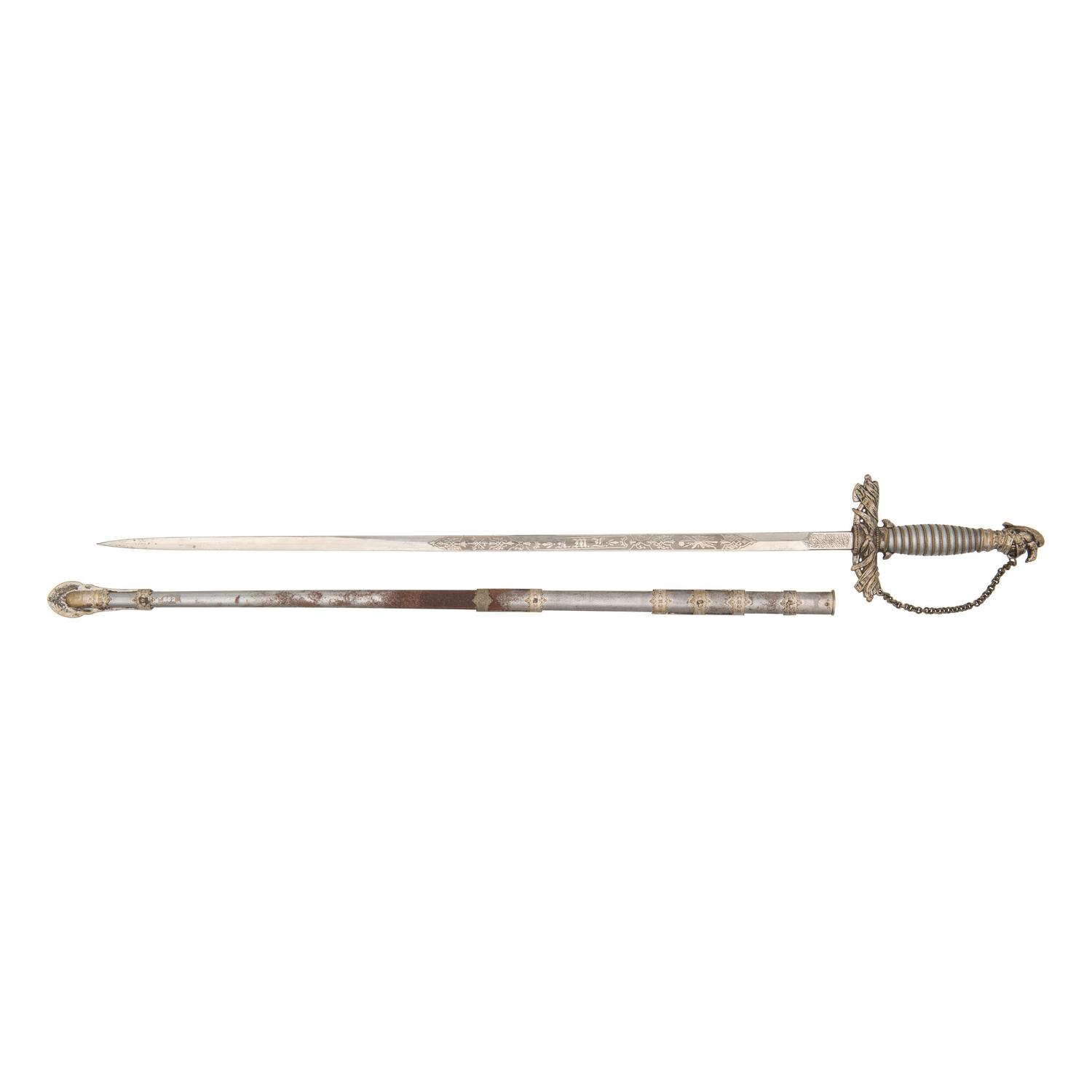 Improved Order of Red Men Fraternal Sword Named to Elisha Pease (Three Time Texas Governor)