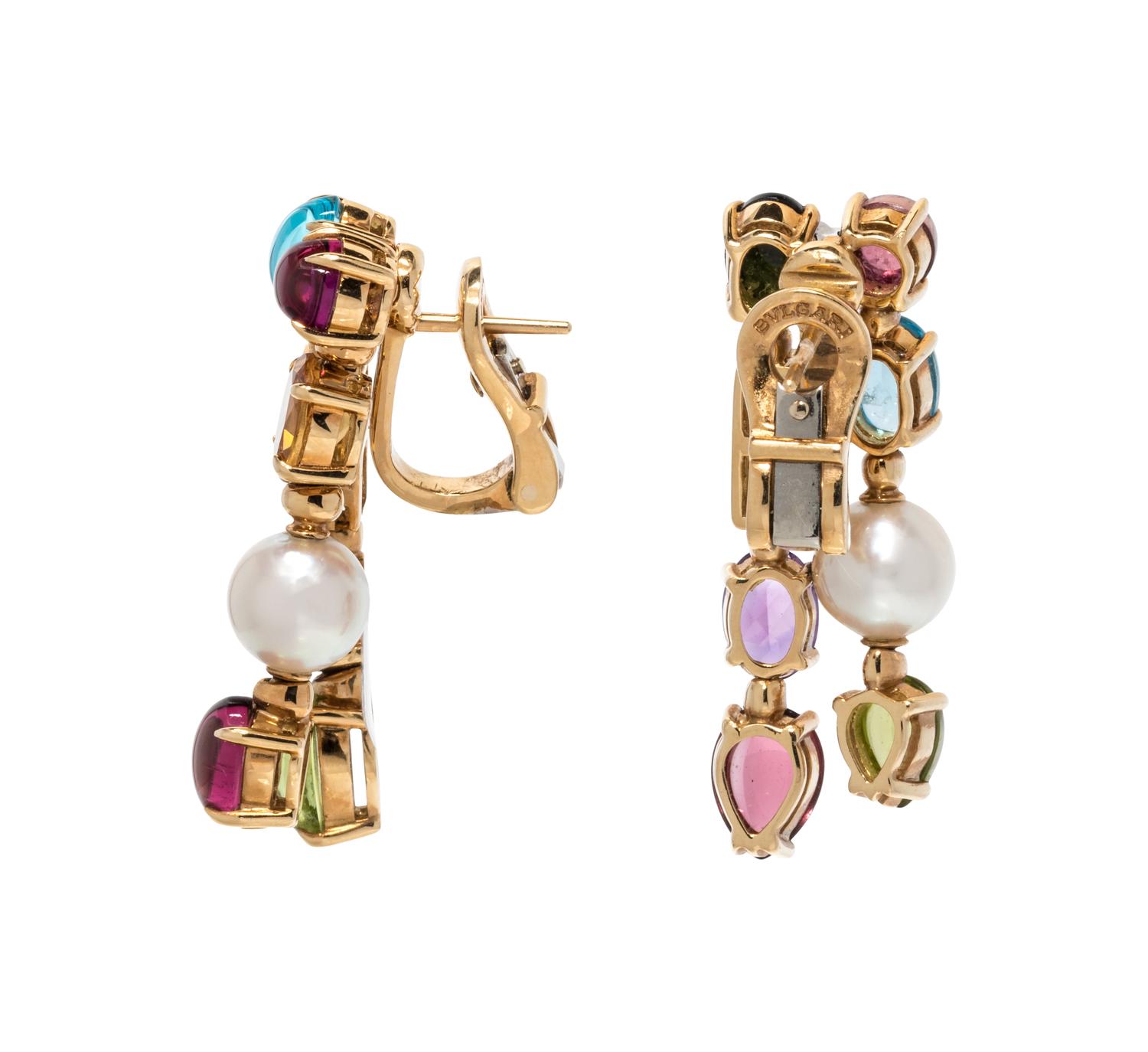 BVLGARI, DIAMOND AND MULTIGEM 'ALLEGRA' EARCLIPS