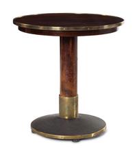An Art Deco Style Brass Mounted Burlwood Center Table