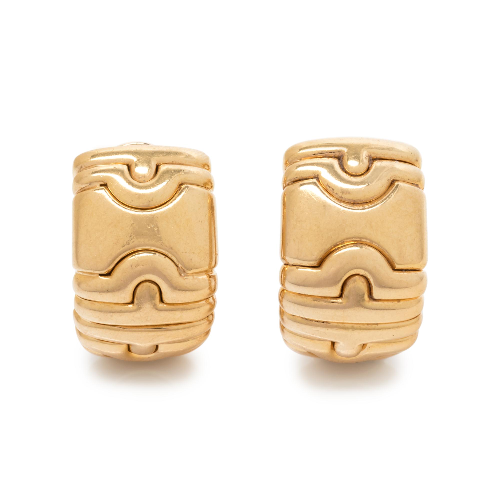 BVLGARI, YELLOW GOLD 'PARENTESI' EARCLIPS