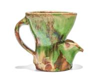 A Shenandoah Valley Multi-Glazed Redware Shaving Mug, Circa 1890
