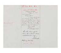 LINCOLN, Abraham (1809-1865). Autograph endorsement signed as President (“A. Lincoln”), 24 February 1863.